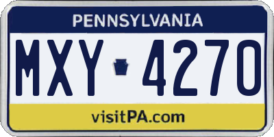 PA license plate MXY4270