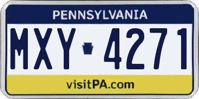 PA license plate MXY4271