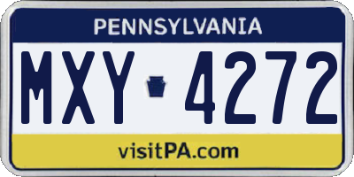PA license plate MXY4272