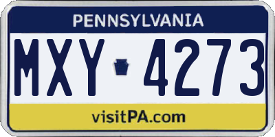 PA license plate MXY4273