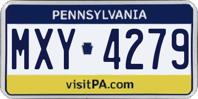 PA license plate MXY4279