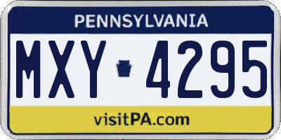 PA license plate MXY4295