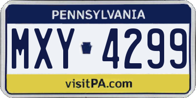 PA license plate MXY4299