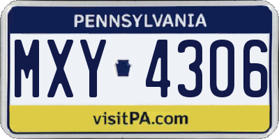 PA license plate MXY4306
