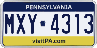 PA license plate MXY4313