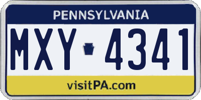 PA license plate MXY4341