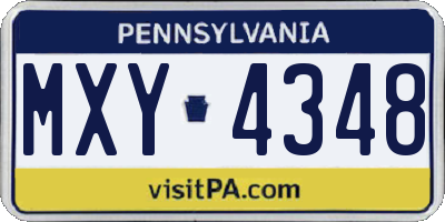 PA license plate MXY4348