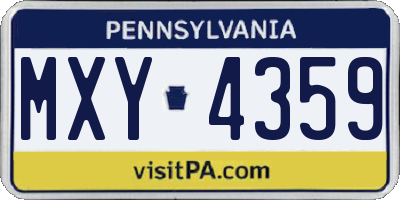 PA license plate MXY4359
