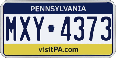PA license plate MXY4373