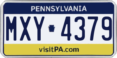 PA license plate MXY4379