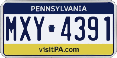 PA license plate MXY4391