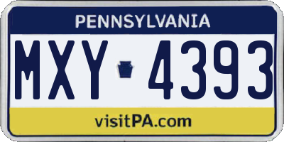 PA license plate MXY4393