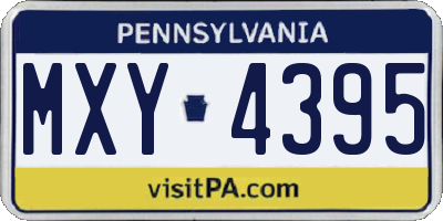 PA license plate MXY4395
