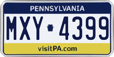 PA license plate MXY4399