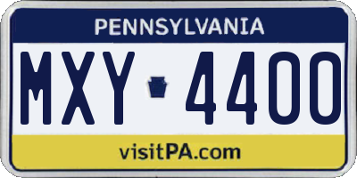 PA license plate MXY4400
