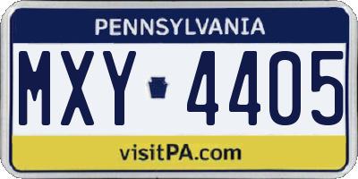 PA license plate MXY4405