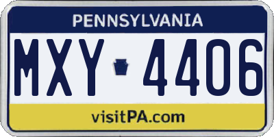 PA license plate MXY4406