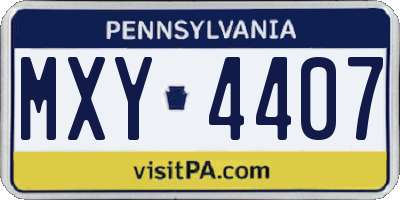 PA license plate MXY4407