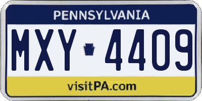 PA license plate MXY4409