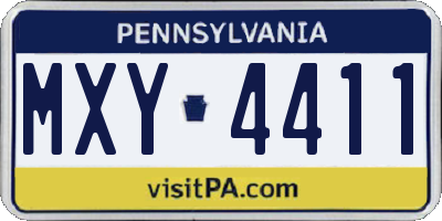 PA license plate MXY4411