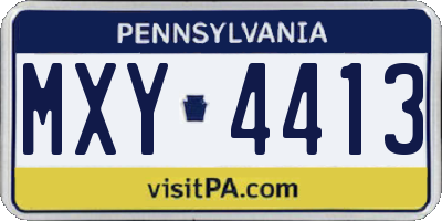 PA license plate MXY4413