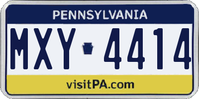 PA license plate MXY4414