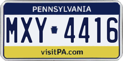PA license plate MXY4416