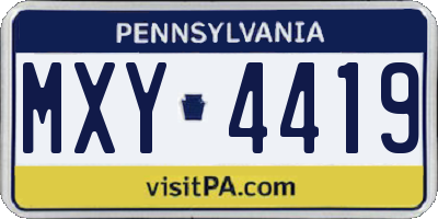 PA license plate MXY4419