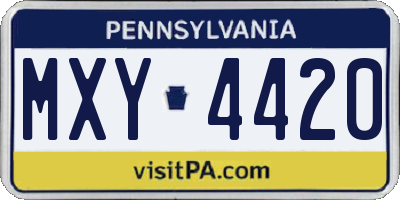 PA license plate MXY4420