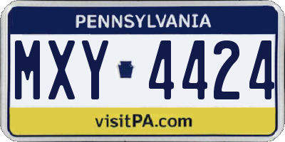 PA license plate MXY4424