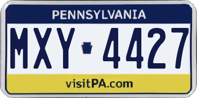 PA license plate MXY4427