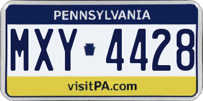 PA license plate MXY4428