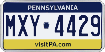 PA license plate MXY4429
