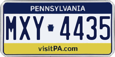 PA license plate MXY4435