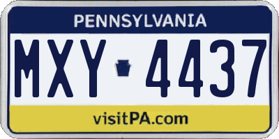 PA license plate MXY4437