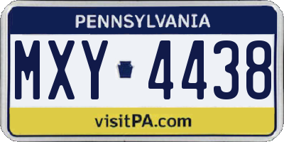 PA license plate MXY4438