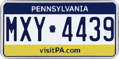 PA license plate MXY4439
