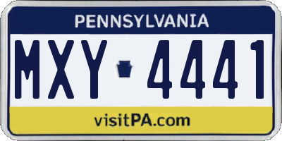 PA license plate MXY4441