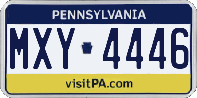 PA license plate MXY4446