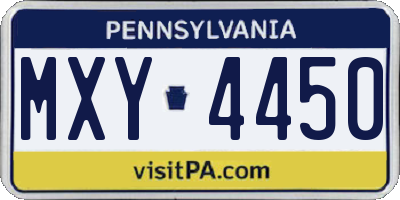 PA license plate MXY4450
