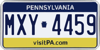 PA license plate MXY4459