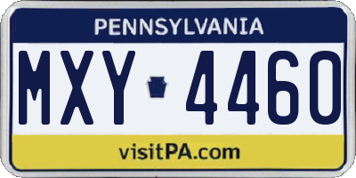 PA license plate MXY4460