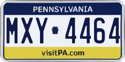 PA license plate MXY4464