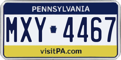 PA license plate MXY4467