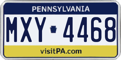 PA license plate MXY4468