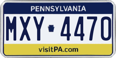 PA license plate MXY4470