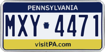 PA license plate MXY4471