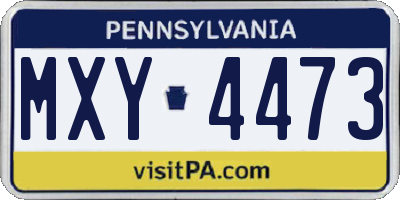 PA license plate MXY4473