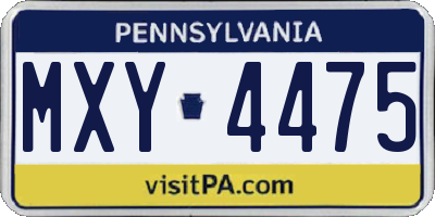 PA license plate MXY4475