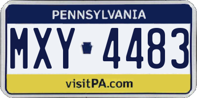 PA license plate MXY4483